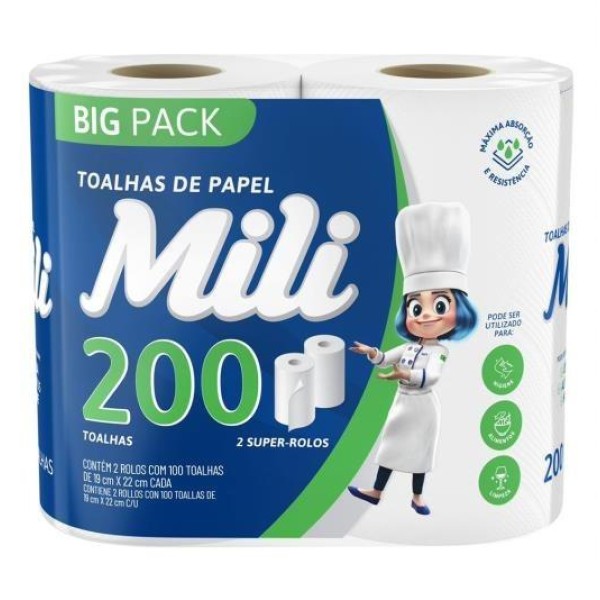 TOALHA PAPEL MILI 100FLS 19CM X 22CM 1275  