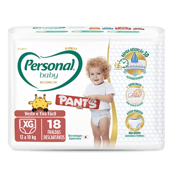 FRALDA PERSONAL BABY PREM PANTS JUMBO XG 18