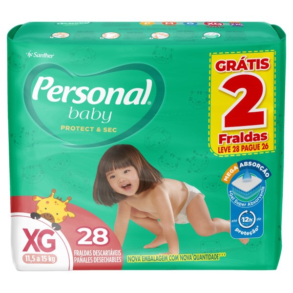 FRALDA PERSONAL BABY MEGA XG LV28 PG26 1 X 28UN