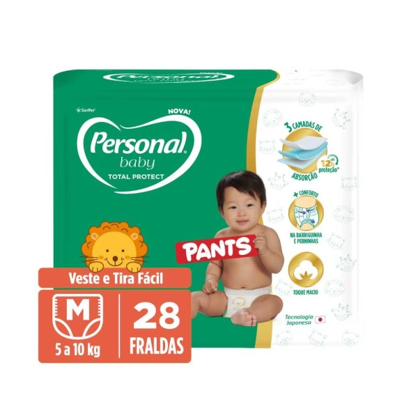 FRALDA PERSONAL BABY PROT PANTS JUMBO M 28 UN 