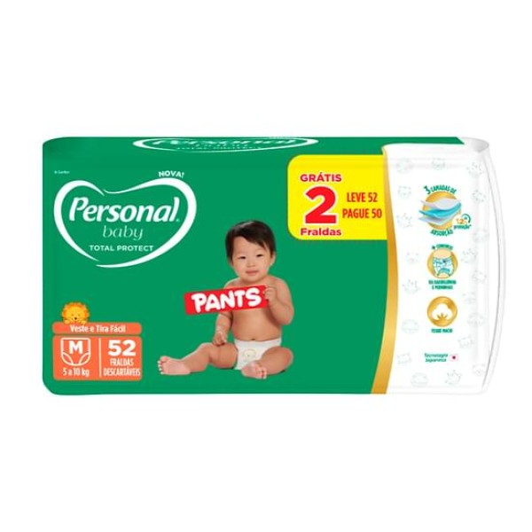 FRALDA PERSONAL BABY  PROT PANTS MEGA M  52UN 