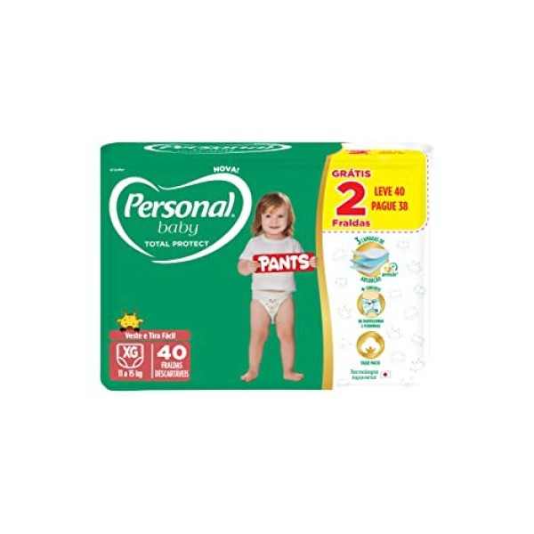 FRALDA PERSONAL BABY  PROT PANTS  MEGA XG 40UN 