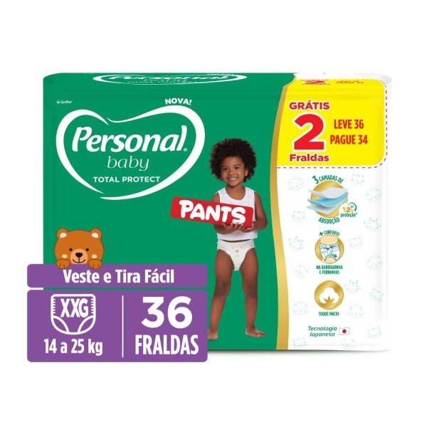 FRALDA PERSONAL BABY  PROT PANTS  MEGA XXG 36UN  