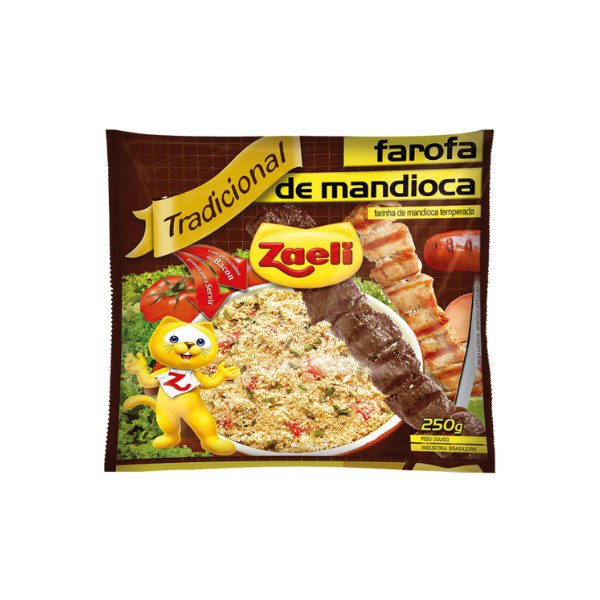 FAROFA MANDIOCA ZAELI 250G TRAD 1 X 250G