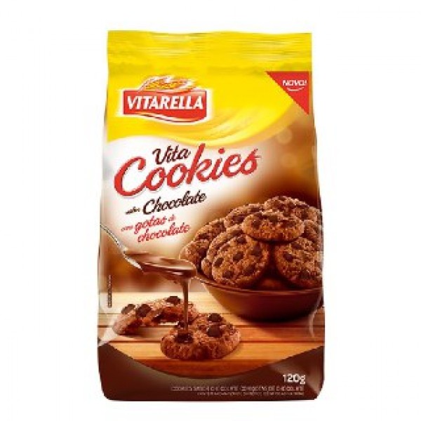 BISCOITO VITARELLA COOKIES 120G CHOCOLATE 