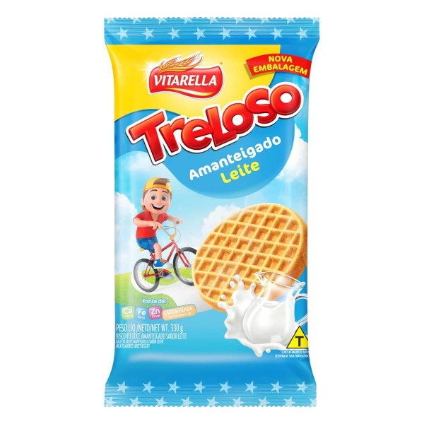 BISCOITO TRELOSO 330G AMANTEIGADO LEITE 