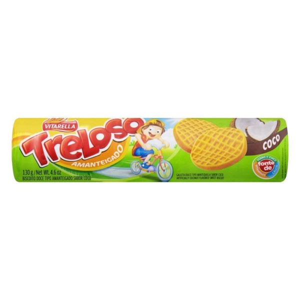 BISCOITO TRELOSO 110G AMANTEIGADO COCO 