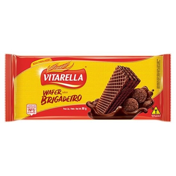 BISCOITO VITARELLA WAFER 80G BRIGADEIRO 