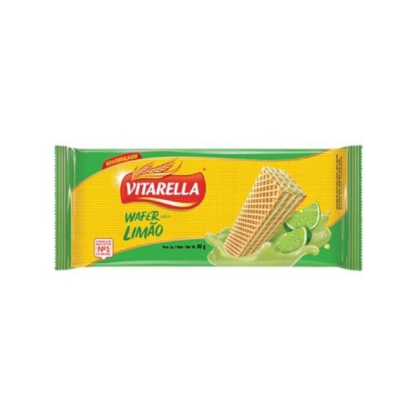 BISCOITO VITARELLA WAFER 80G LIMAO 