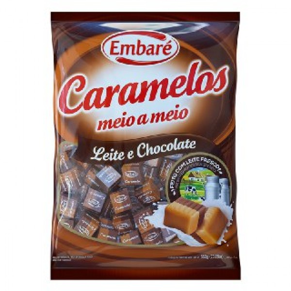 CARAMELO EMBARE 660G MEIO A MEIO LEITE CHOC 