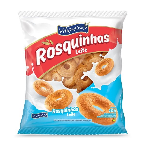 BISCOITO VITAMASSA ROSQUINHA 350G LEITE 