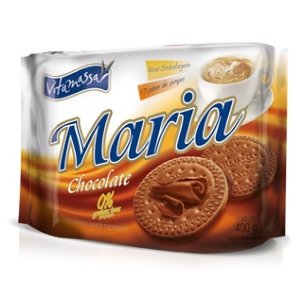 BISCOITO VITAMASSA MARIA 350G CHOCOLATE 