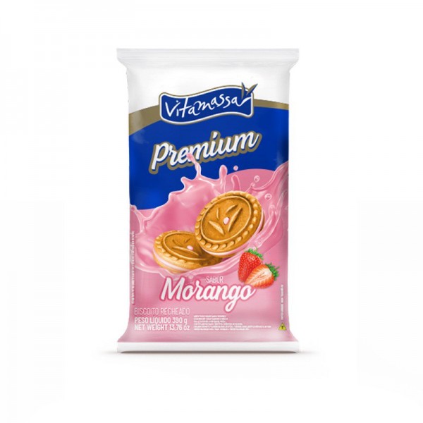 BISCOITO VITAMASSA TOBOGA 390G MORANGO 