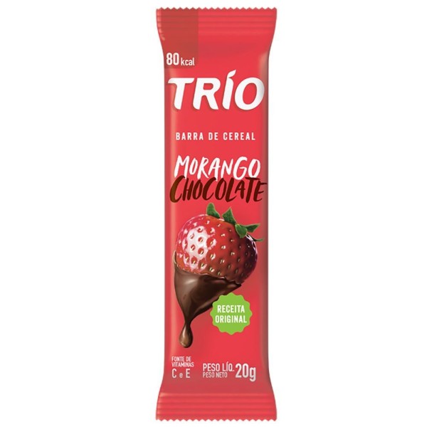 BARRA CEREAL TRIO 20G MORANGO CHOCOLATE(12) 1 X 20G