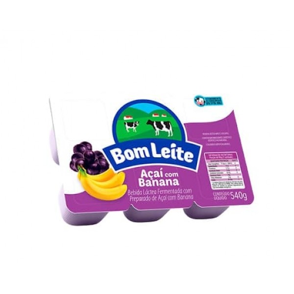 BOM LEITE B LACTEA 540G ACAI C BANANA BD 6UN 1 X 6UN