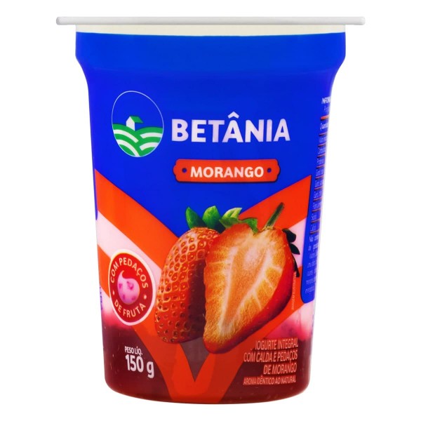 IOGURTE BETANIA 150G BICAMADA MORANGO 1 X 150G