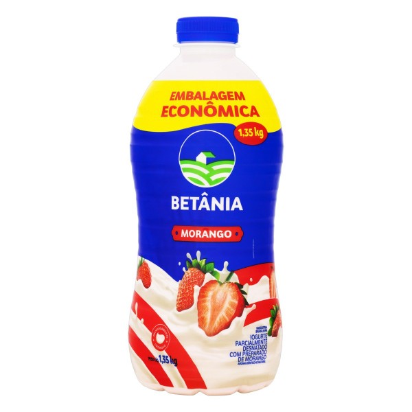 IOGURTE BETANIA 1250G PREPARO MORANGO 1 X 1250ML