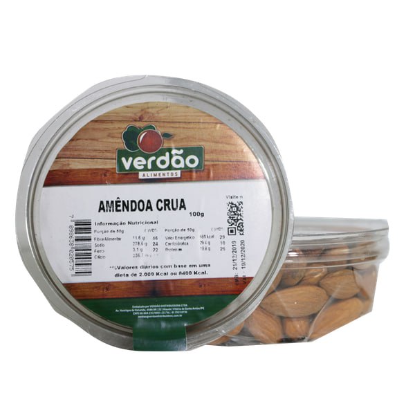 VERDAO AMENDOA CRUA 100G POTE