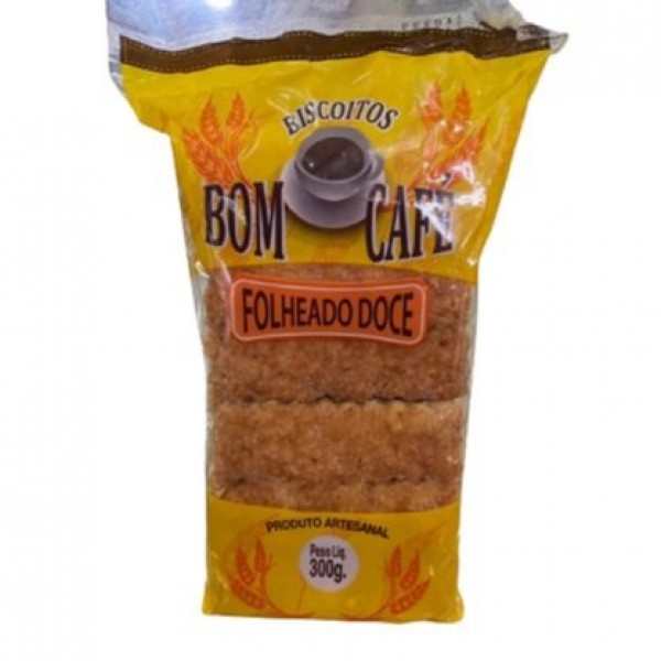 BISCOITO BOM CAFE 300G FOLHEADO DOCE 
