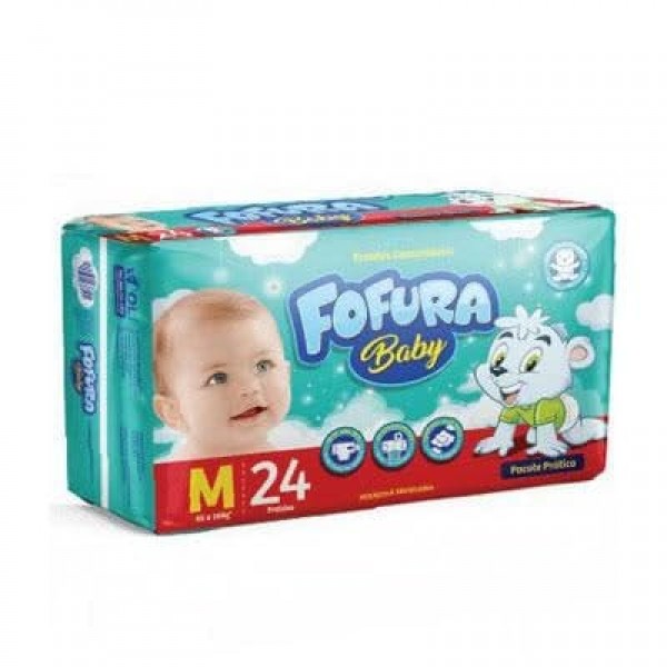 FRALDA FOFURA BABY PRATICO M 24UN