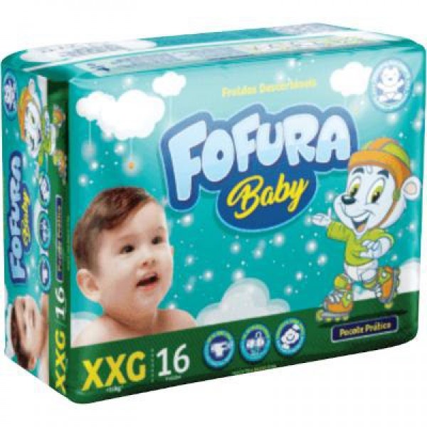 FRALDA FOFURA BABY PRATICO XXG 16 UN (8) 1 X 16UN