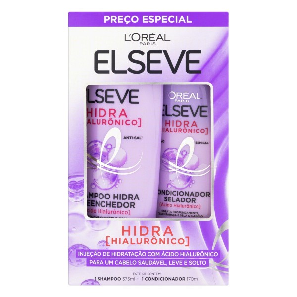 SHAMPOO COND ELSEVE 2UN 545ML HIALURONICO