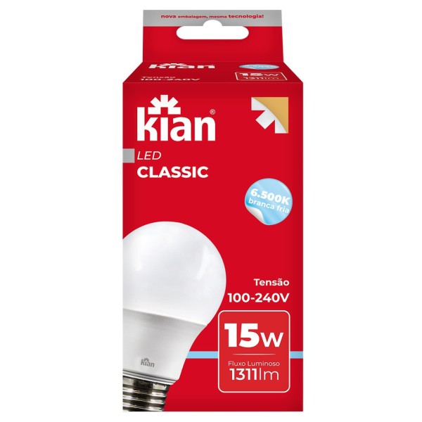 LAMPADA KIAN LED 15W BIVOLT 6.5K (10) 1 X 1UN