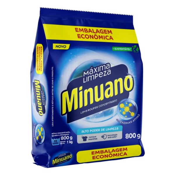 SABAO EM PO MINUANO 800G MAXIMA LIMPEZA 