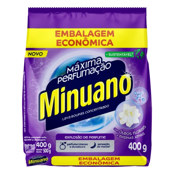 SABAO EM PO MINUANO 400G  MAXIMA PERFUMACAO  